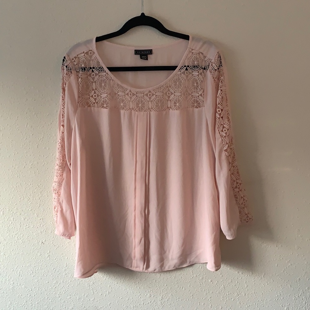 Blush lace blouse